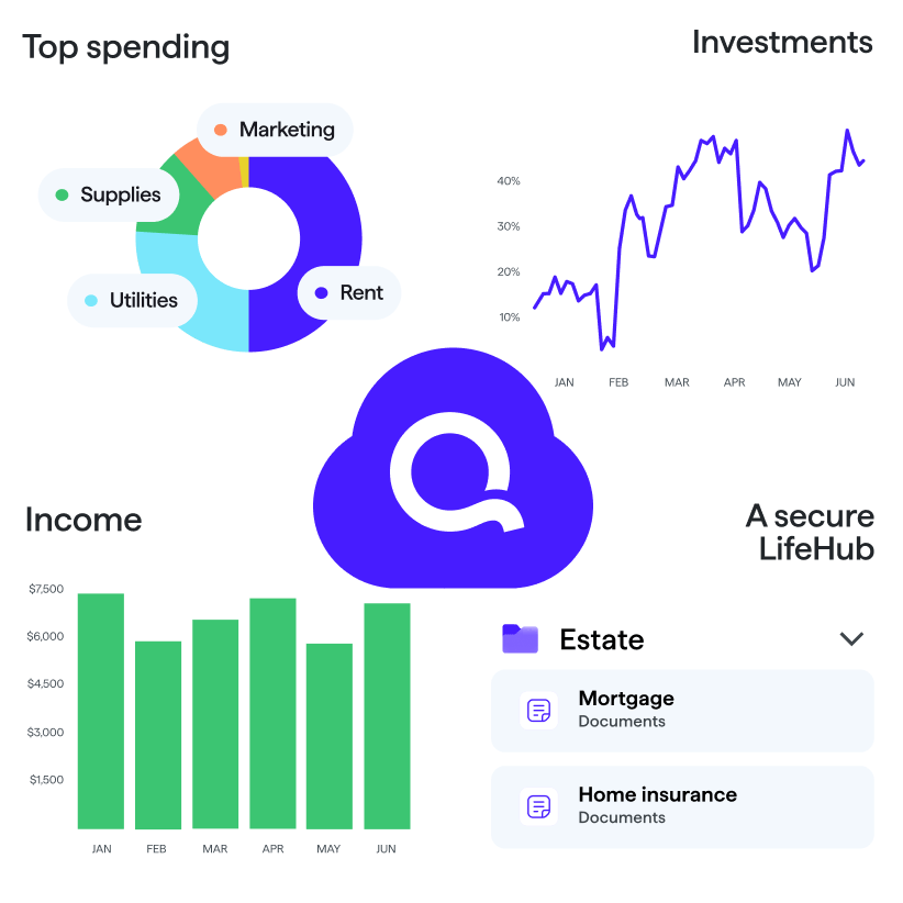 Financial dashboard with charts